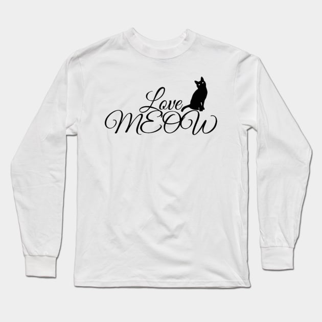 Love cat meow Long Sleeve T-Shirt by Aymen designer 